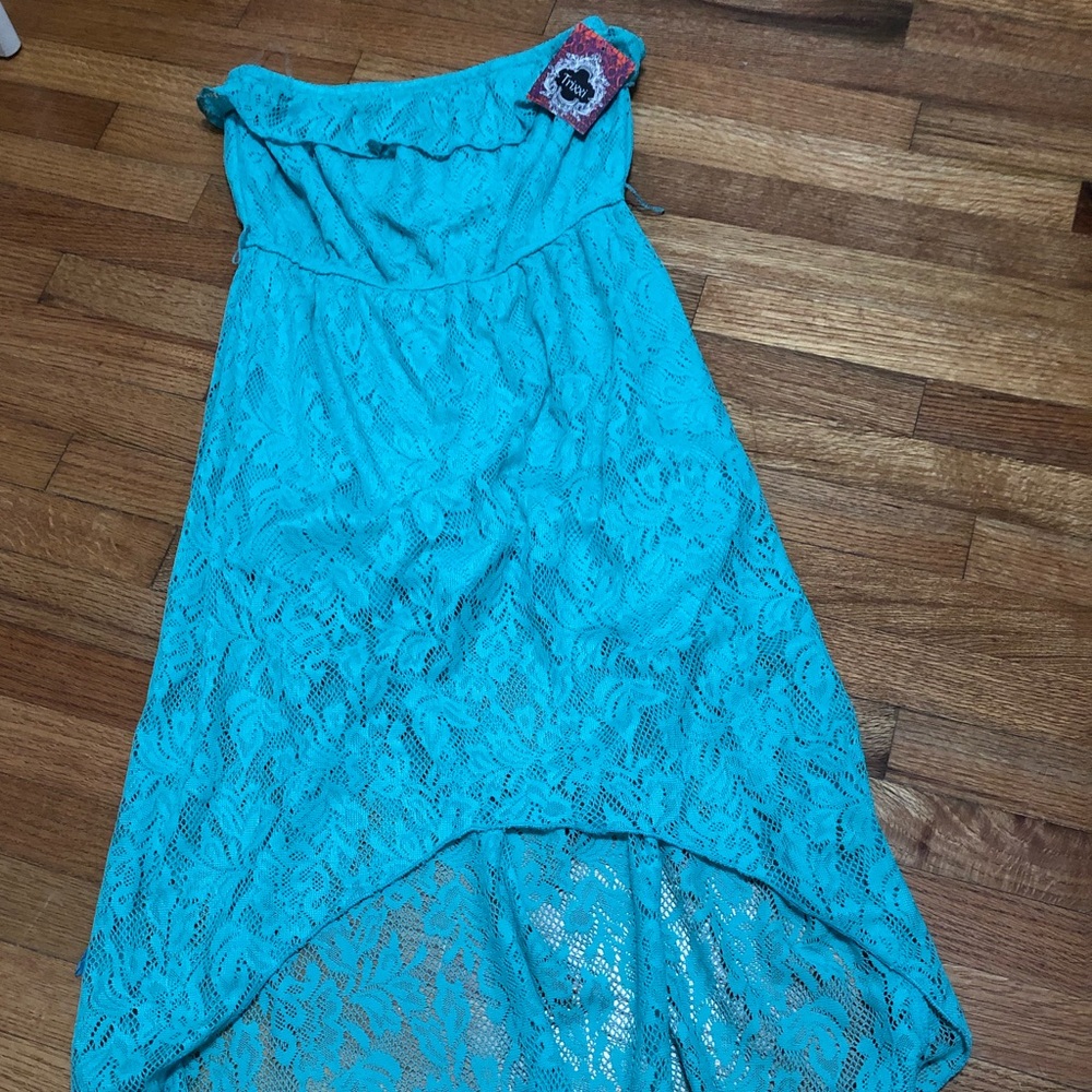 Teal lace Summer dress L